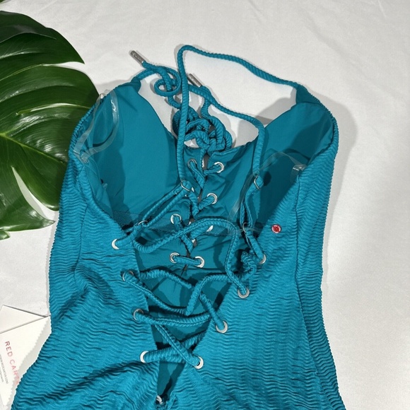 NWT $158 Red Carter [ Medium‎ / 8 US ] The Wave Lace Up One Piece Swimsuit - Picture 10 of 13